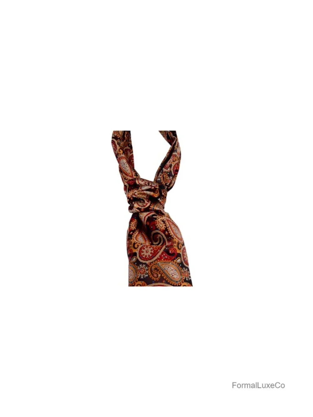 Men's Luxury Ascot Tie Paisley Jacquard Woven Floral Self Tie Cravat